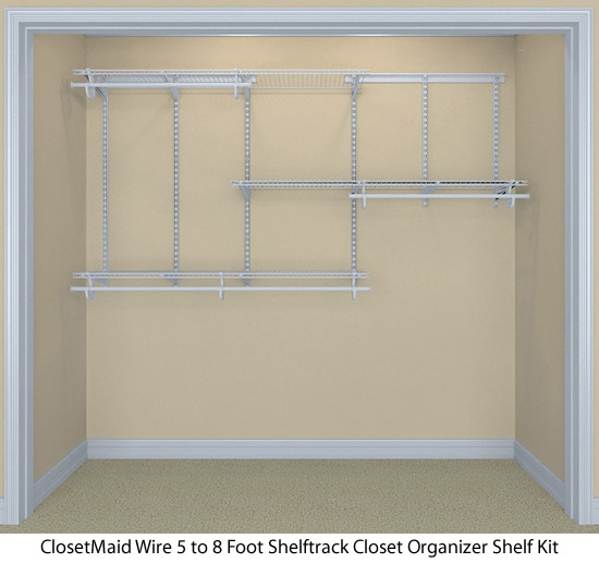 ClosetMaid 5037 5ft to 8ft Fixed Mount Closet Organizer Kit White