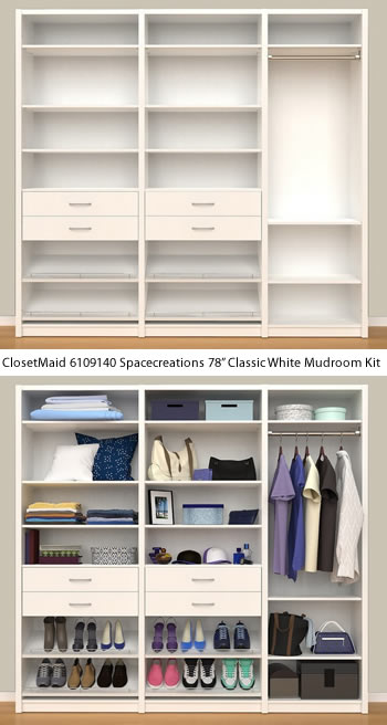 ClosetMaid 6105340 Spacecreations 44-115 Classic Closet Kit - ClosetMaid  Spacecreations Closet Organize…