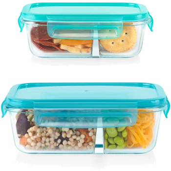PYREX 2.1 Cup MEALBOX Meal Prep Leftover Divided Glass Storage