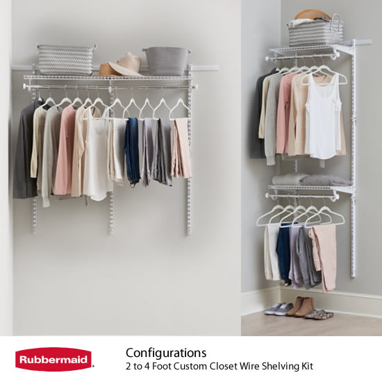 Rubbermaid FastTrack 4-ft x 12-in White Adjustable Wire Shelf at
